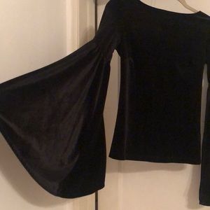 Black Bell Sleeve Blouse